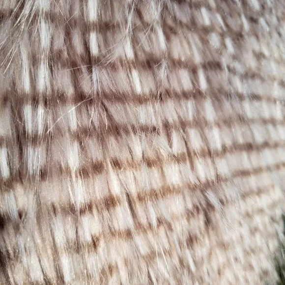 Faux Fur Vest Taupe Tan Variegated Vegan VSCO Juniors Sz M - Picture 6 of 10